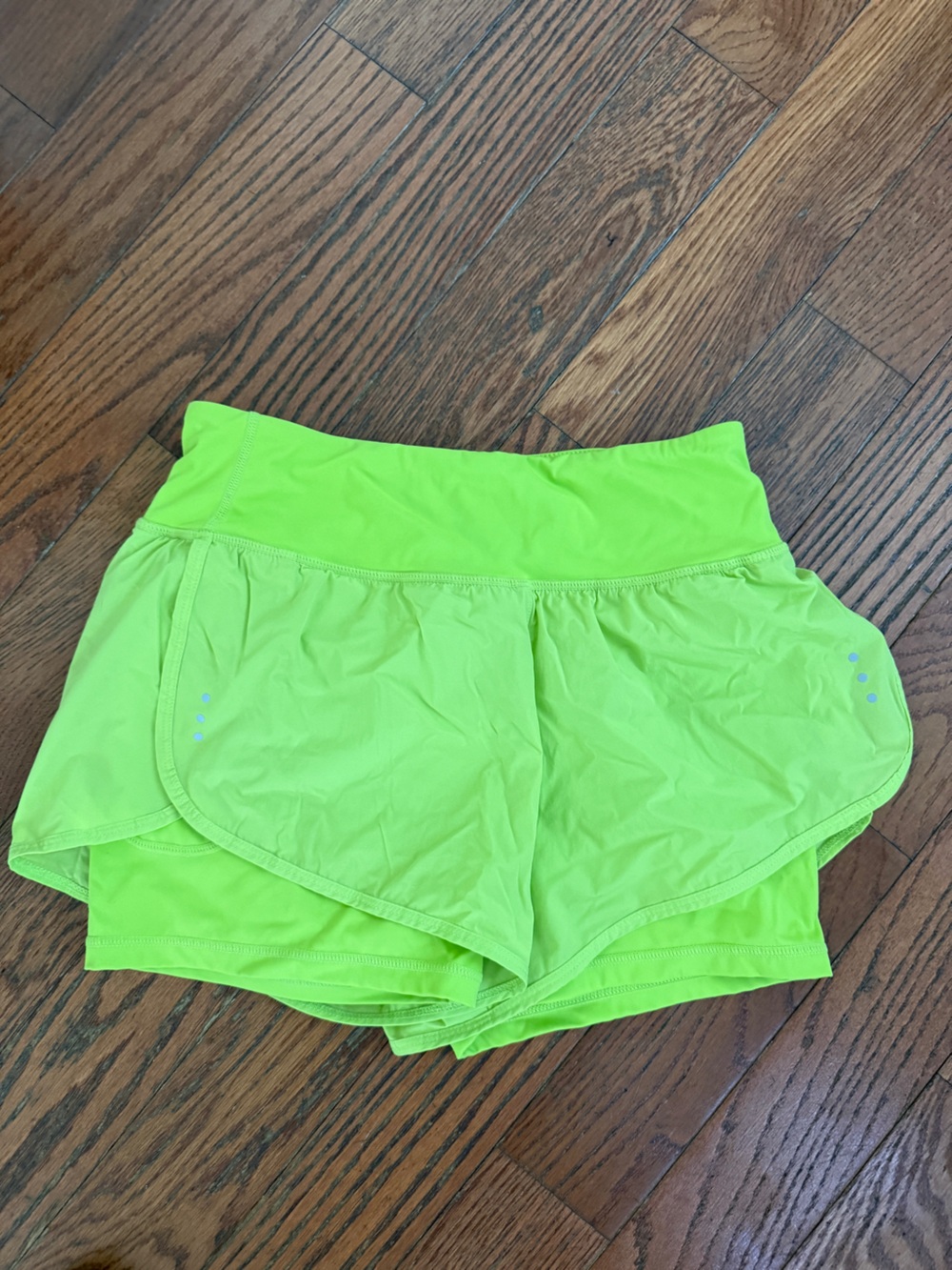 Women's Neon Lime Athletic Short with Built-In Liner